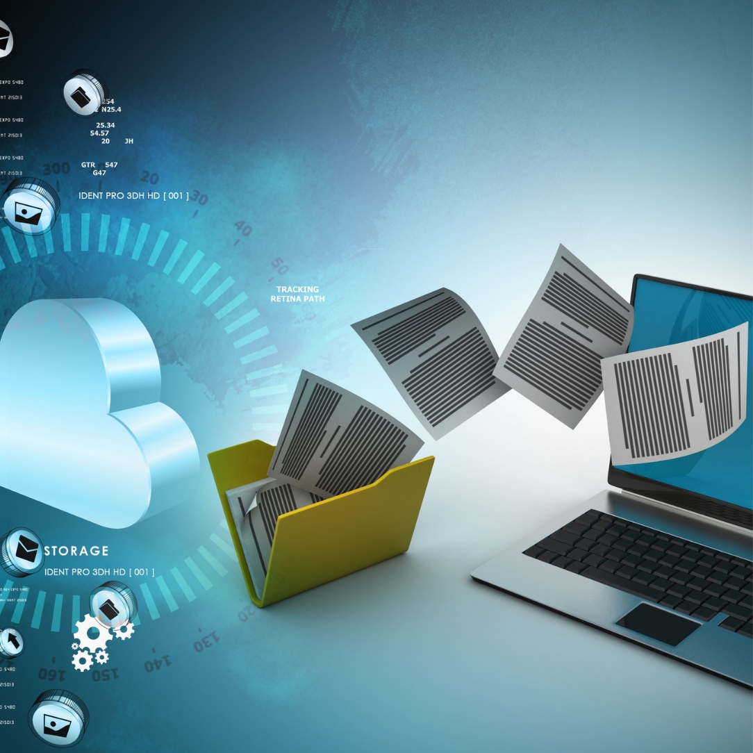 data migration showing files transferred from cloud storage to a laptop without segregation